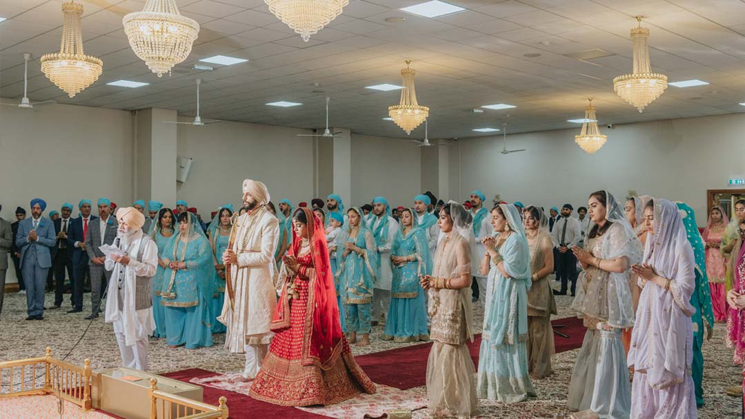 The whole congregation joined in the Ardass after the Sikh Wedding Ceremony at the Gurdwara Hall