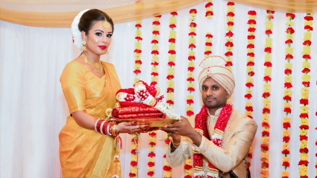 Tamil Wedding koorai saree and thali tradition